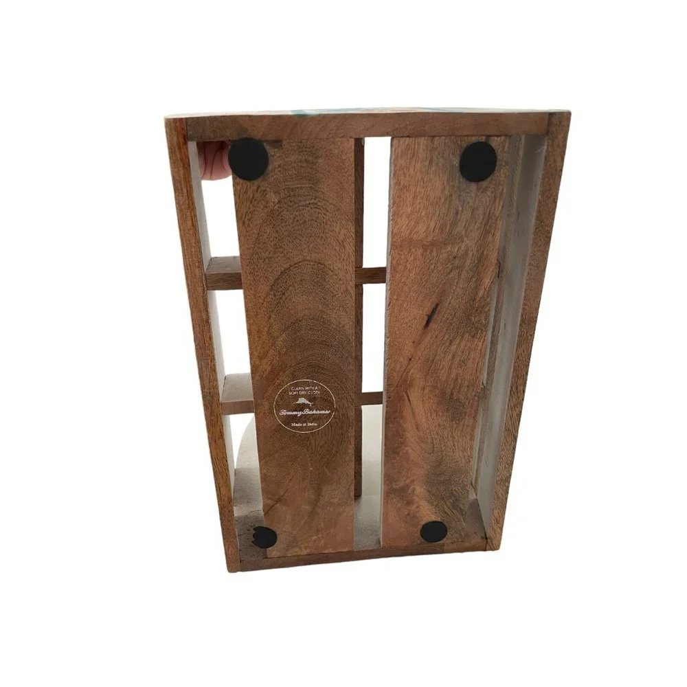 Tommy Bahama Tropical Surf Board Wood Crate Drink Caddy & Bottle Opener Tiki Bar